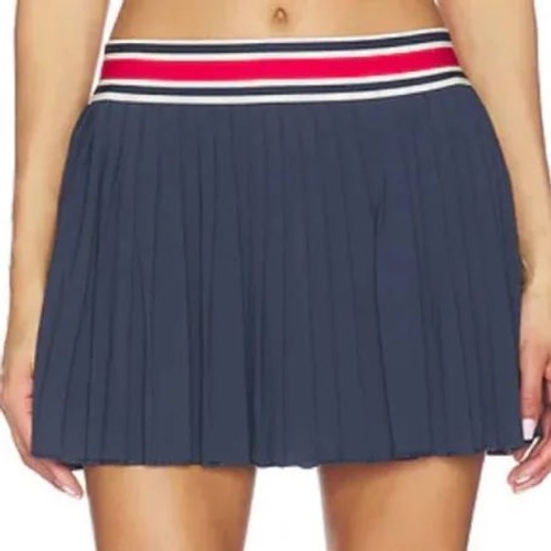 Gold Hinge Navy Blue Striped Pleated Tennis Skirt Skort Xl G1120